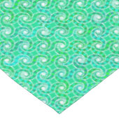 抽象芸術旋回パターン – ジェードグリーンの色合い テーブルクロス (アングル)