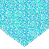 抽象芸術旋回パターン – 青、玉緑、白 ショートテーブルランナー (コーナー)
