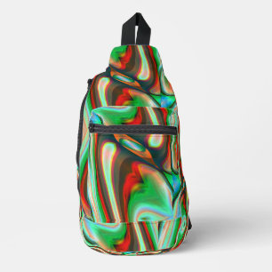 抽象芸術旋回地球プリズム スリングバッグ