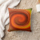抽象芸術旋回液体オレンジ色の褐色火災モダンpri クッション (ブランケット)