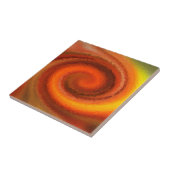 抽象芸術旋回液体オレンジ色の褐色火災モダンpri タイル (側面)