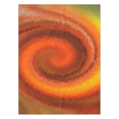 抽象芸術旋回液体オレンジ色の褐色火災モダンpri テーブルクロス (正面)