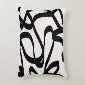 抽象芸術旋回線は黒とベージュクリームを形成 アクセントクッション (正面(垂直))
