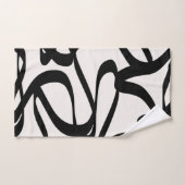 抽象芸術旋回線は黒とベージュクリームを形成 バスタオルセット (ハンドタオル)