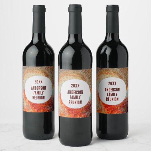 抽象芸術旋回Groovyファ鮮やかミリ懇親会 ワインラベル (ボトル)