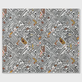 抽象芸術族のアフリカ様式 ラッピングペーパー (フラット)