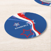 抽象芸術旗 ラウンドペーパーコースター (アングル)