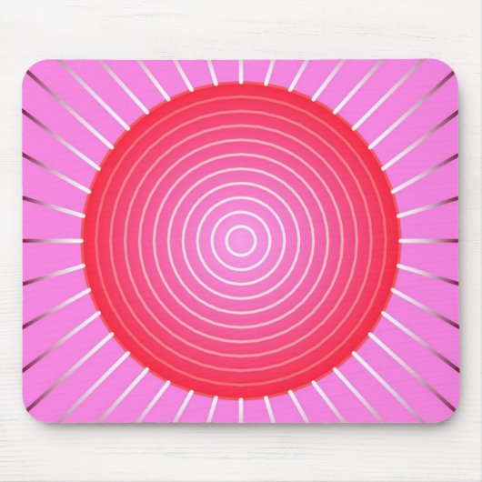 抽象芸術日が差すことの珊瑚、ピンクと銀 マウスパッド (正面)