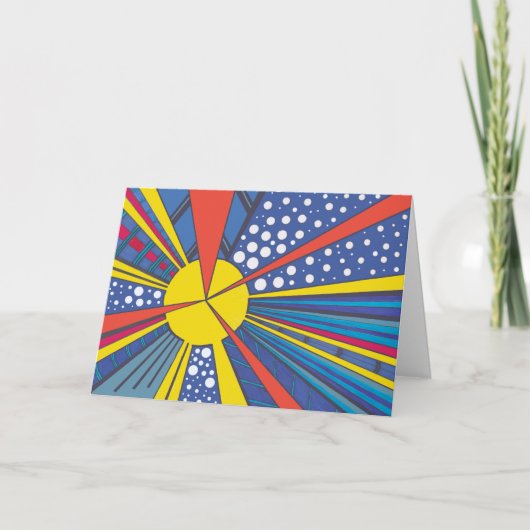 抽象芸術日が差すこと、カラフルパーソナライズされた、ユニーク、 カード (正面)