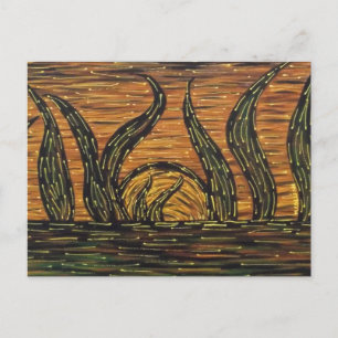 抽象芸術日の出 ポストカード