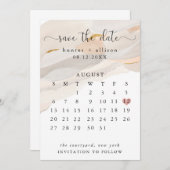 抽象芸術日付カレンダーのフライヤーを保存 招待状 (正面/裏面)