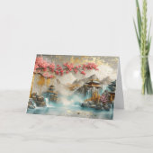 抽象芸術日本のの風景と桜の花 カード (正面)