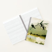 抽象芸術日本の水彩鶴鳥 ノートブック (内部)