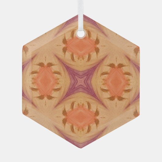 抽象芸術日没 ガラスオーナメント (正面)