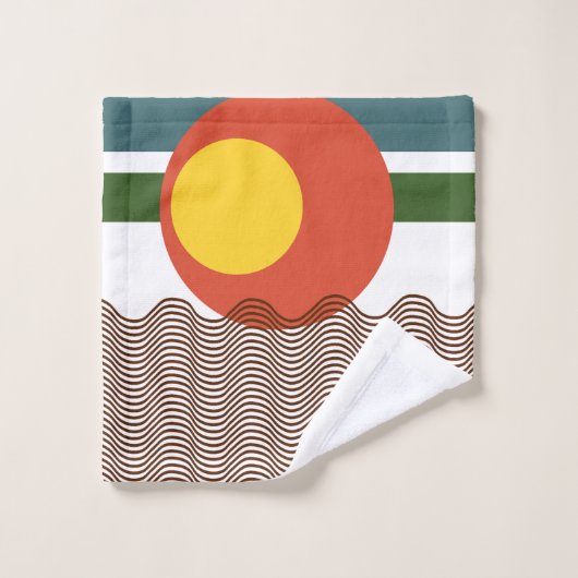 抽象芸術日没 バスタオルセット (ウォッシュタオル)