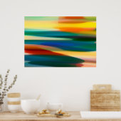 抽象芸術日没 ポスター (キッチン)