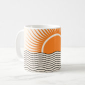 抽象芸術日没：幾何学模様boho decor. コーヒーマグカップ (正面左)