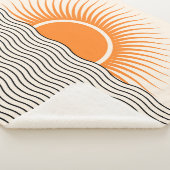 抽象芸術日没:幾何学模様boho decor. シェルパブランケット (3/4)