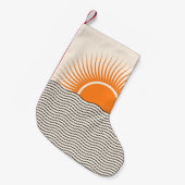 抽象芸術日没：幾何学模様boho decor. スモールクリスマスストッキング (正面 (吊り時))