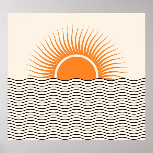 抽象芸術日没：幾何学模様boho decor. ポスター (正面)