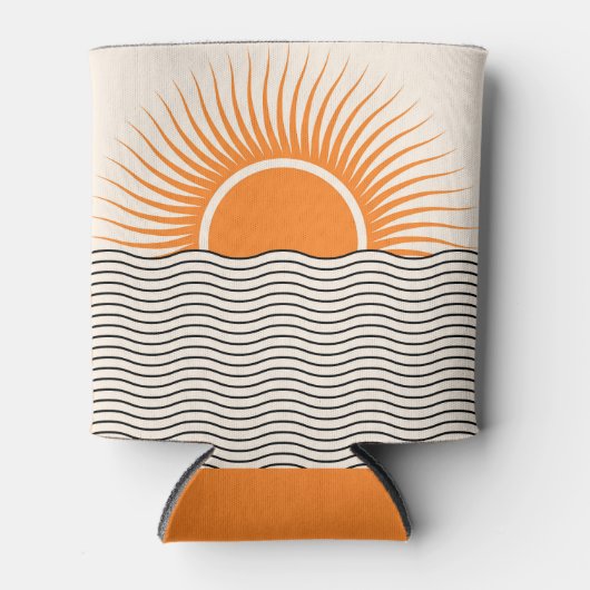 抽象芸術日没:幾何学模様boho decor. 缶クーラー (正面)