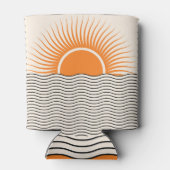 抽象芸術日没:幾何学模様boho decor. 缶クーラー (裏面)