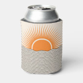 抽象芸術日没:幾何学模様boho decor. 缶クーラー (缶裏面)