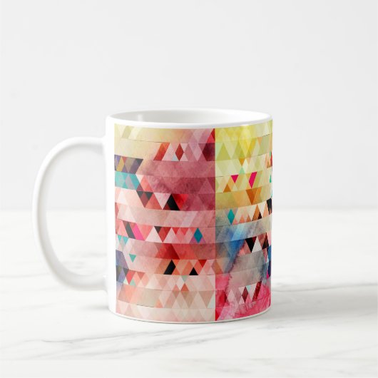 抽象芸術明るいカラフル水彩背景 コーヒーマグカップ (左)