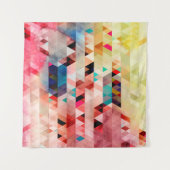 抽象芸術明るいカラフル水彩背景 タペストリー (正面(横))