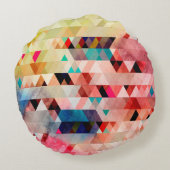 抽象芸術明るいカラフル水彩背景 ラウンドクッション (裏面)