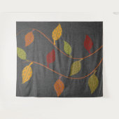 抽象芸術明るいパターン（の模様が）ある葉のブランチ タペストリー (正面(横))