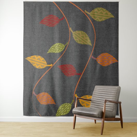 抽象芸術明るいパターン（の模様が）ある葉のブランチ タペストリー (インサイチュ)