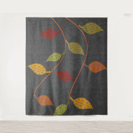 抽象芸術明るいパターン（の模様が）ある葉のブランチ タペストリー