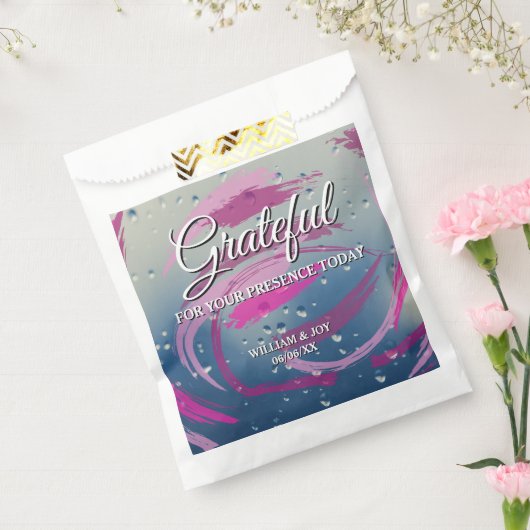 抽象芸術明るい赤紫色とピンクのブラシストローク感謝 フェイバーバッグ (封をした状態)