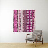 抽象芸術明るい赤紫色カラフル縁ど型 タペストリー (インサイチュ)