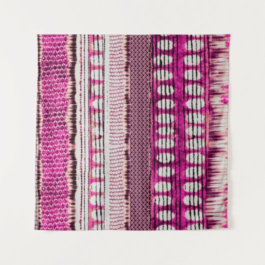 抽象芸術明るい赤紫色カラフル縁ど型 タペストリー (正面)