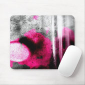 抽象芸術明るい赤紫色、グレーと黒の木目写真アート マウスパッド (マウス)