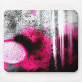 抽象芸術明るい赤紫色、グレーと黒の木目写真アート マウスパッド