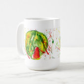 抽象芸術明水色スイカ コーヒーマグカップ (正面左)
