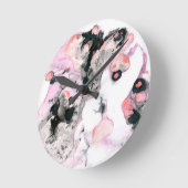 抽象芸術明水色 ラウンド壁時計 (傾斜)