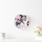 抽象芸術明水色 ラウンド壁時計 (ホーム)