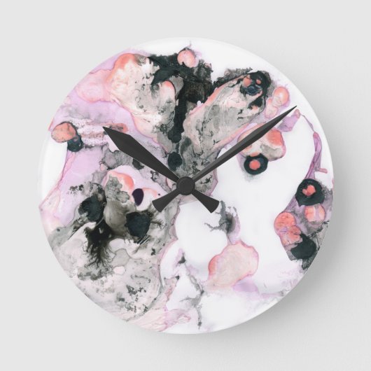 抽象芸術明水色 ラウンド壁時計 (正面)