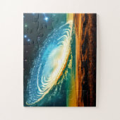 抽象芸術星と銀河系砂漠の惑星inコスモス ジグソーパズル (縦)