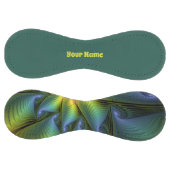 抽象芸術星の光沢のある青の緑の黄金のフラクタル名 ソフトボール (パネル)