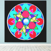 抽象芸術星花 キャンバスプリント (インサイチュ (ウッドフロア))