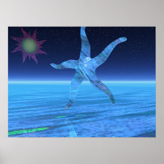 抽象芸術星魚 ポスター