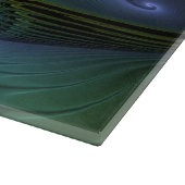 抽象芸術星、光沢のある青の緑の黄金のフラクタル・アート カッティングボード (角)