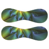 抽象芸術星、光沢のある青の緑の黄金のフラクタル・アート ソフトボール (パネル)