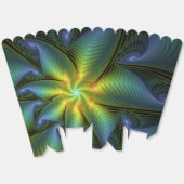 抽象芸術星、光沢のある青の緑の黄金のフラクタル・アート フェイバーボックス (見開き)