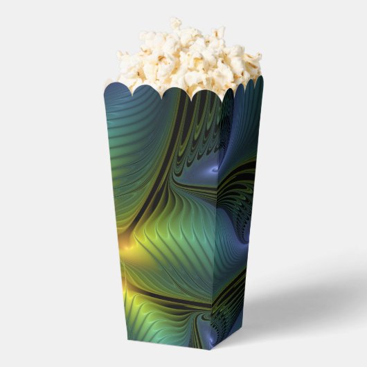 抽象芸術星、光沢のある青の緑の黄金のフラクタル・アート フェイバーボックス (はじけた状態)